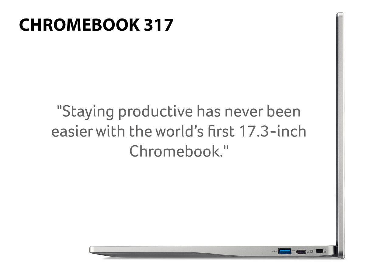 Acer Chromebook 317 (Intel Pentium N6000, 4GB, 128GB eMMC, 17.3 inch Full HD Dis NX.AQ2EK.002 image gallery 11