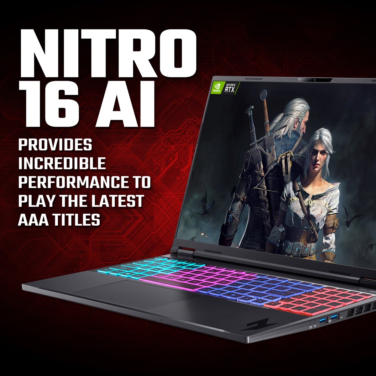 Acer Nitro Acer 16 AI AN16-61 - AMD Ryzen AI 7 350, 16GB, 1TB SSD, NVIDIA GeForc NH.QZTEK.003 image gallery 2