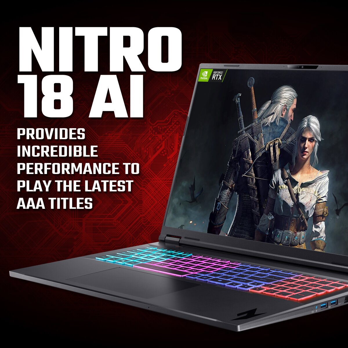 Acer Nitro Acer 18 AI AN18-61 - AMD Ryzen AI 9 365, 32GB, 2TB SSD, NVIDIA GeForc NH.QYEEK.001 image gallery 2