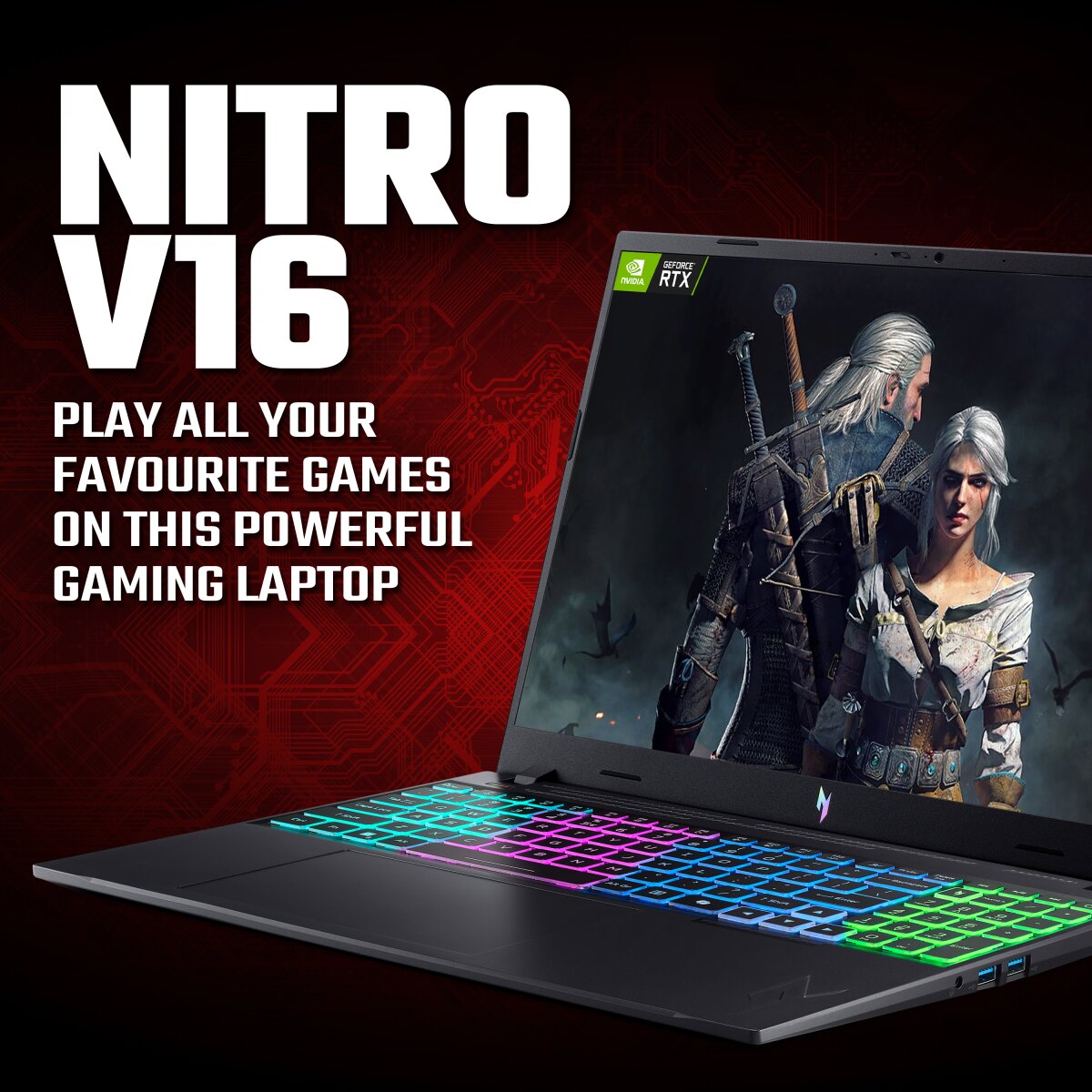 Acer Nitro Acer V16 (ANV16‑I31) gaming laptop – Intel Core 7 240H, NVIDIA RT NH.U5AEK.00L image gallery 1