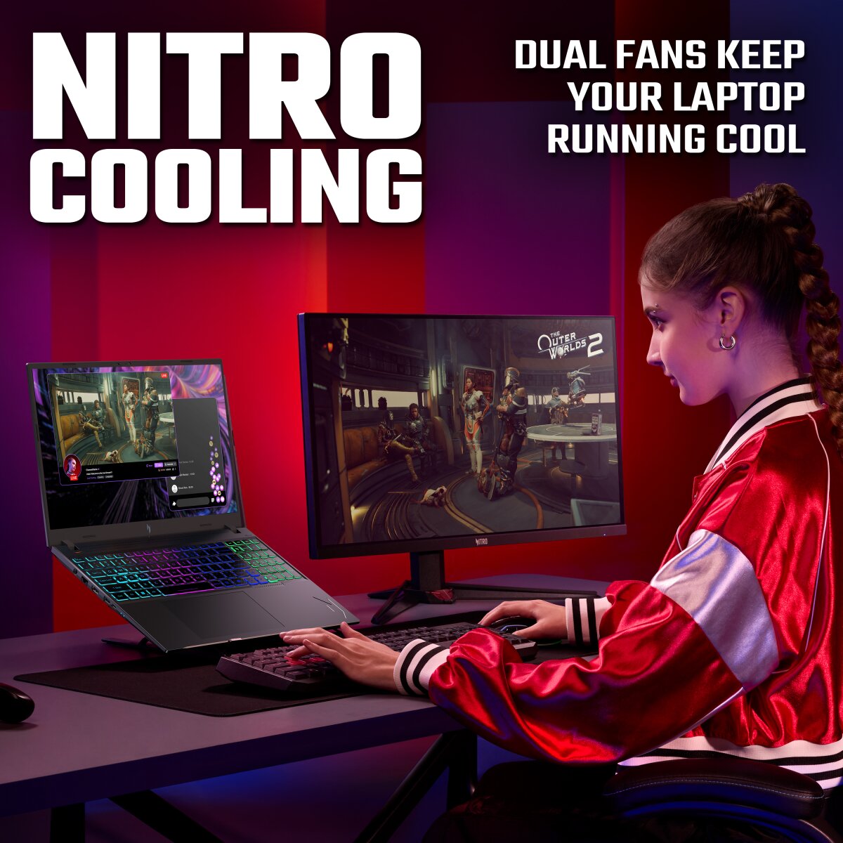 Acer Nitro Acer V16 (ANV16‑I31) gaming laptop – Intel Core 7 240H, NVIDIA RT NH.U5AEK.00L image gallery 2
